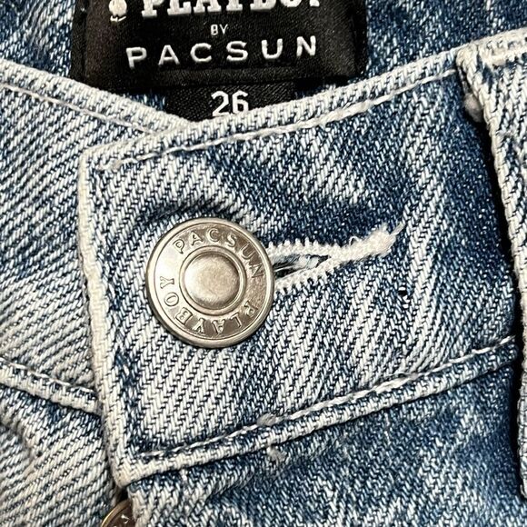 Playboy By PacSun Eco Super Distressed High Waisted Baggy Jeans Sz Size 26 - Picture 9 of 9